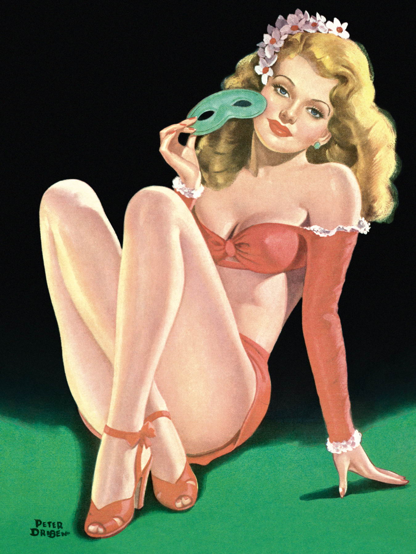 Рисованные Пин-ап девушки 40-50-х годов (85 фото)